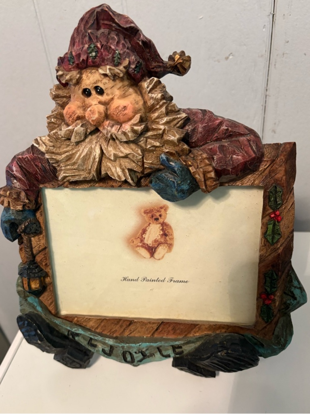 Ed’s Variety Store Vintage Holiday Hand-Painted Ceramic Santa Picture Frame